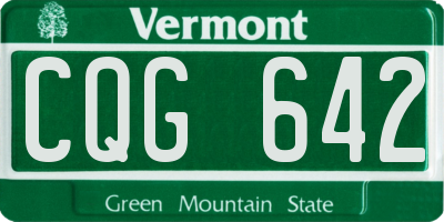 VT license plate CQG642