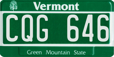 VT license plate CQG646