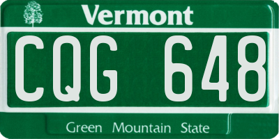 VT license plate CQG648