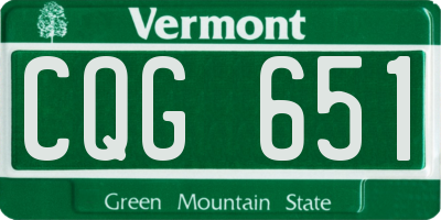 VT license plate CQG651