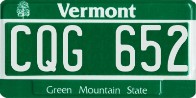 VT license plate CQG652
