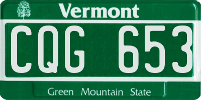 VT license plate CQG653