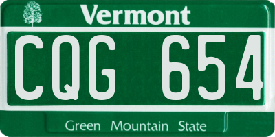 VT license plate CQG654