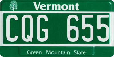 VT license plate CQG655