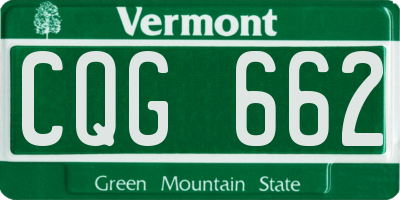 VT license plate CQG662