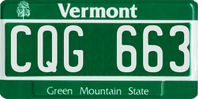 VT license plate CQG663