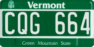 VT license plate CQG664