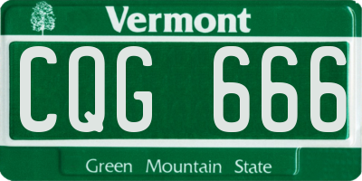 VT license plate CQG666