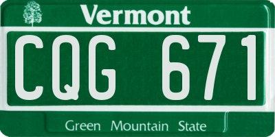 VT license plate CQG671