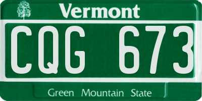 VT license plate CQG673