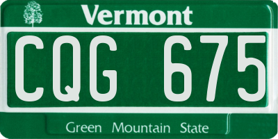 VT license plate CQG675