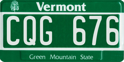 VT license plate CQG676