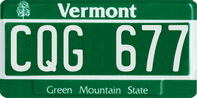 VT license plate CQG677