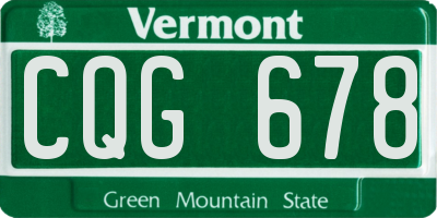 VT license plate CQG678