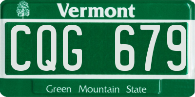 VT license plate CQG679