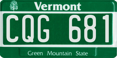 VT license plate CQG681