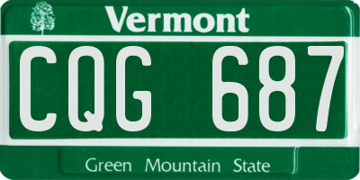 VT license plate CQG687