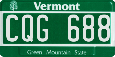 VT license plate CQG688