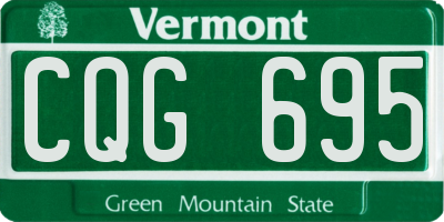 VT license plate CQG695