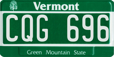 VT license plate CQG696