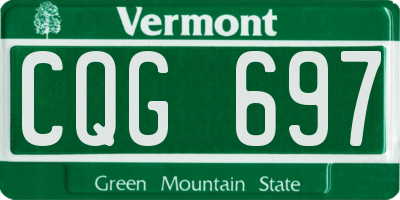 VT license plate CQG697