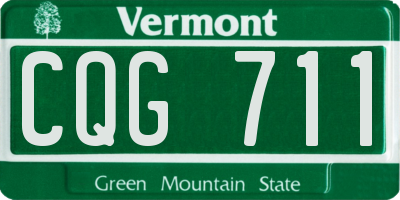 VT license plate CQG711