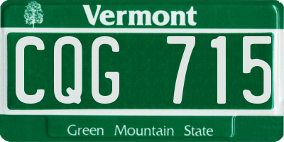 VT license plate CQG715