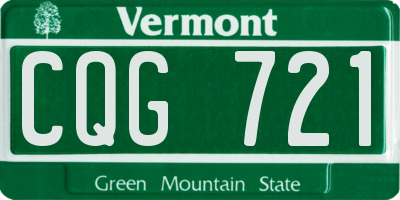 VT license plate CQG721