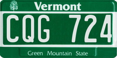 VT license plate CQG724