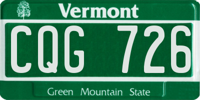 VT license plate CQG726