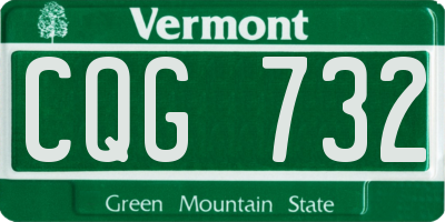 VT license plate CQG732