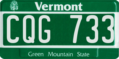 VT license plate CQG733