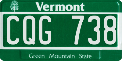 VT license plate CQG738
