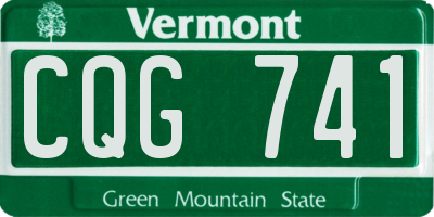 VT license plate CQG741