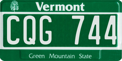 VT license plate CQG744