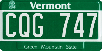 VT license plate CQG747
