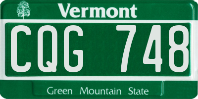 VT license plate CQG748