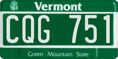 VT license plate CQG751