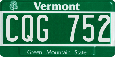 VT license plate CQG752