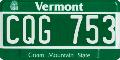 VT license plate CQG753