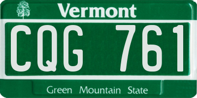 VT license plate CQG761