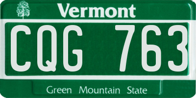 VT license plate CQG763