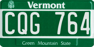VT license plate CQG764