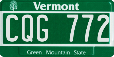 VT license plate CQG772