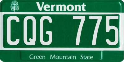 VT license plate CQG775