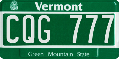 VT license plate CQG777