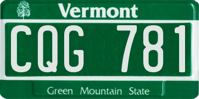 VT license plate CQG781