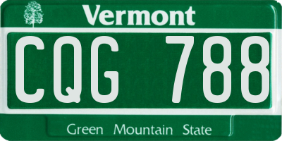 VT license plate CQG788
