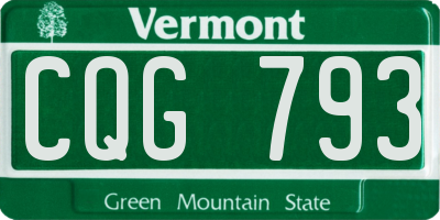 VT license plate CQG793