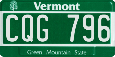 VT license plate CQG796